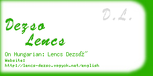 dezso lencs business card